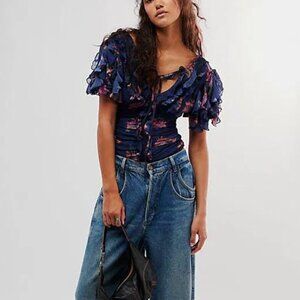 FREE PEOPLE body stop and stare bodysuit Sz M NEW